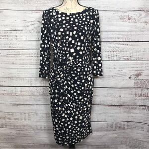 Adrianna Papell‎ Dress formal half sleeve dressy size 8 ruched midi dress